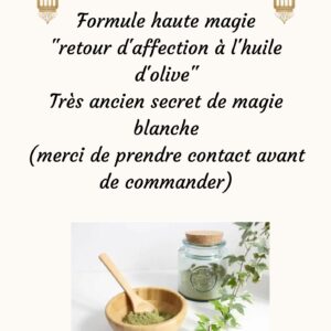 Formule de retour d'affection à l'huile d'olive (n°4709)